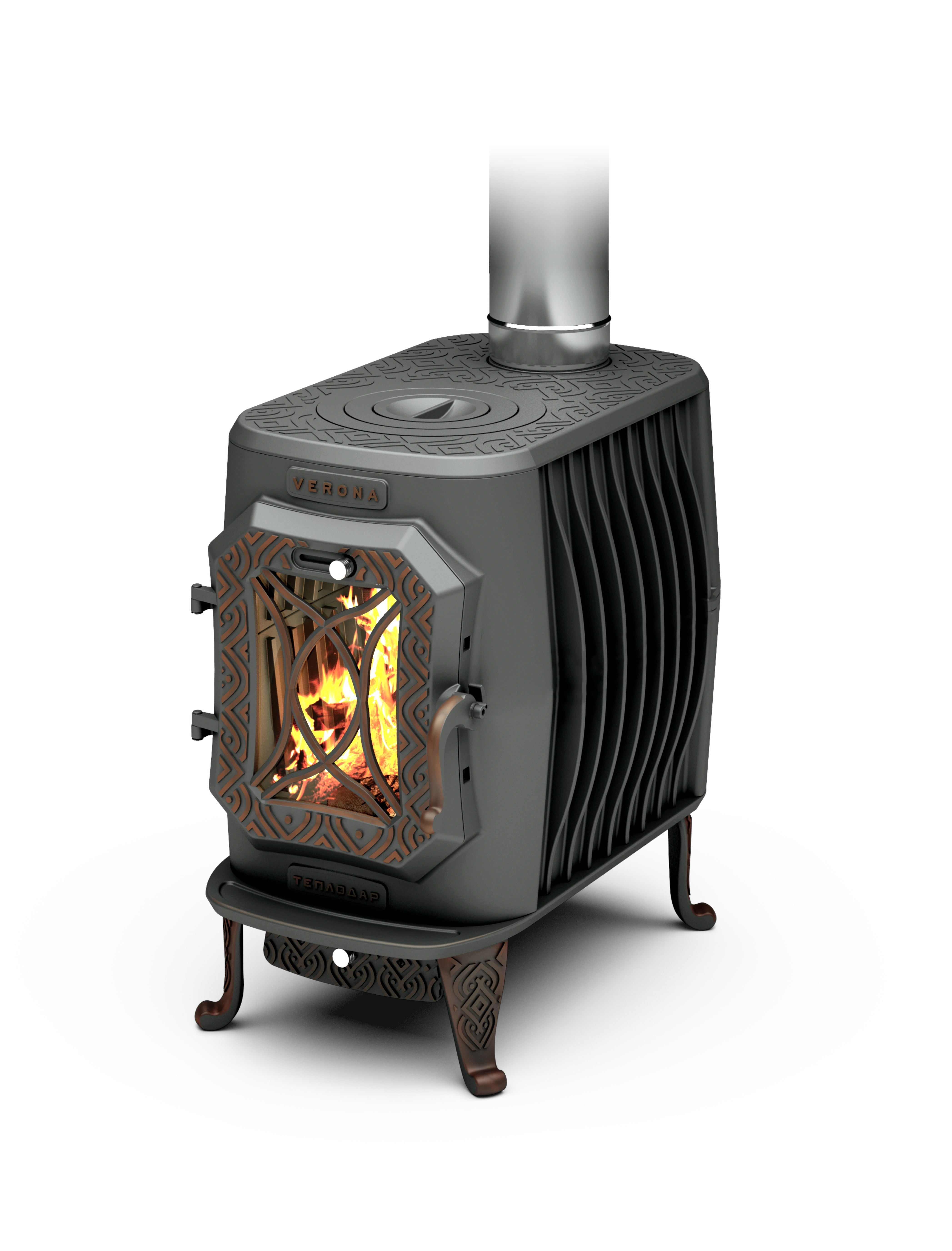 Отопительная печь ВЕРОНА (VERONA)-200 бронза - Теплодар